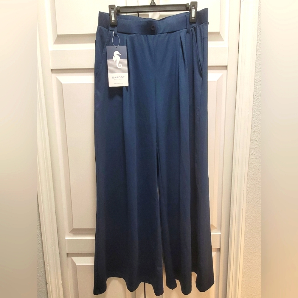 Safort Women's Blue Wide-Leg Pants